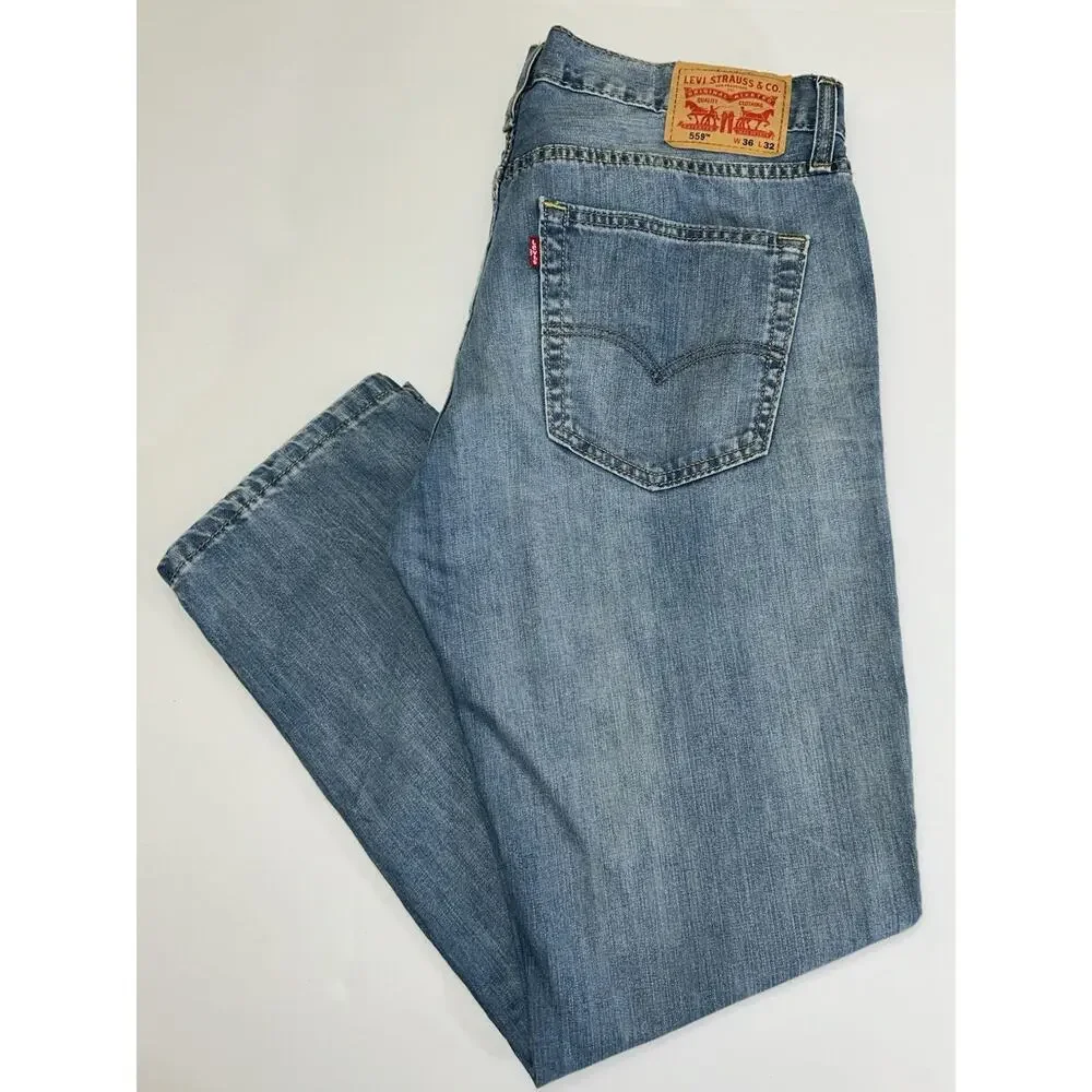 Men’s Levi’s 559 Blue Jeans Relaxed Fit Straight Leg 00559-0363 Size 36x32